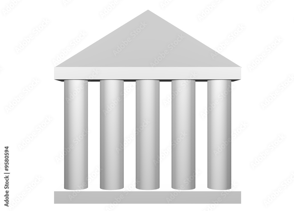 Law and Order Roman Columns Clip Art Isolated on White
