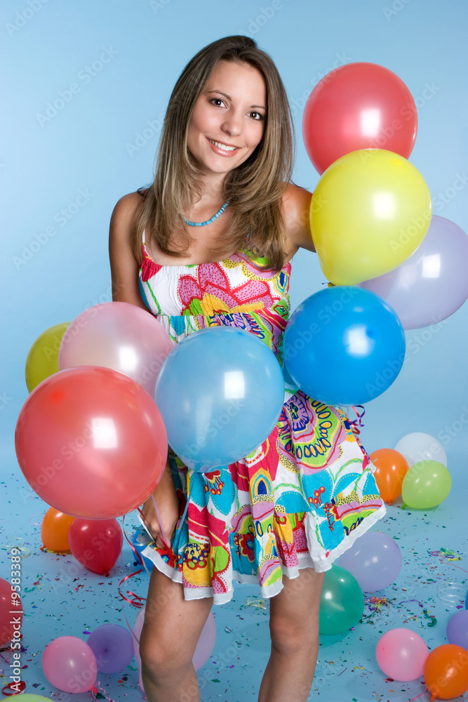 Birthday Girl With Balloons