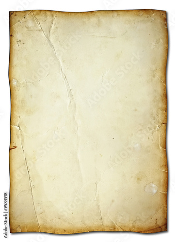 Fotografia Old brown sheet paper,bended border..