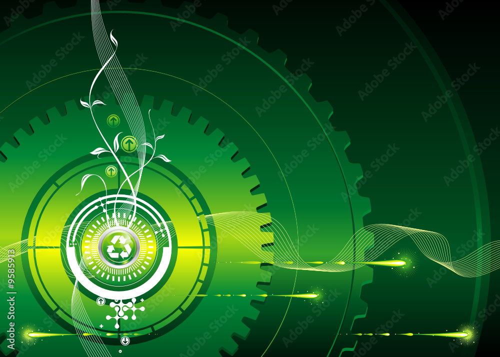 Green industrial concept, vector illustration layered. Stock Vector