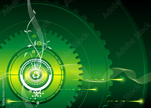 Green industrial concept, vector illustration layered.