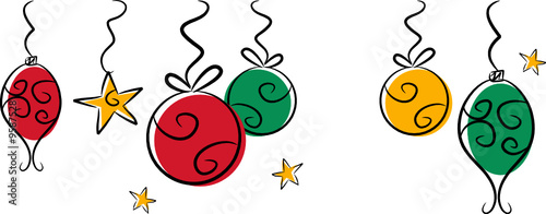 Weihnachtskugeln / Christbaumschmuck, handgezeichnet