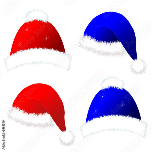 christmas santa caps vector illustration