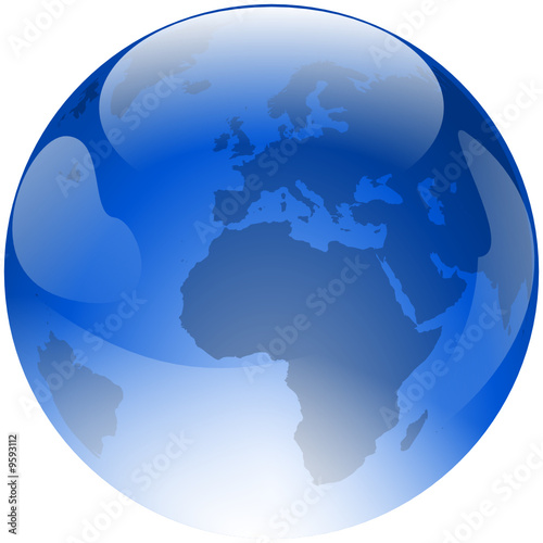 vecteur série - planète terre bleue vectorielle sur fond blanc