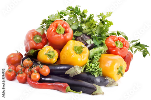 Vegetables on white background