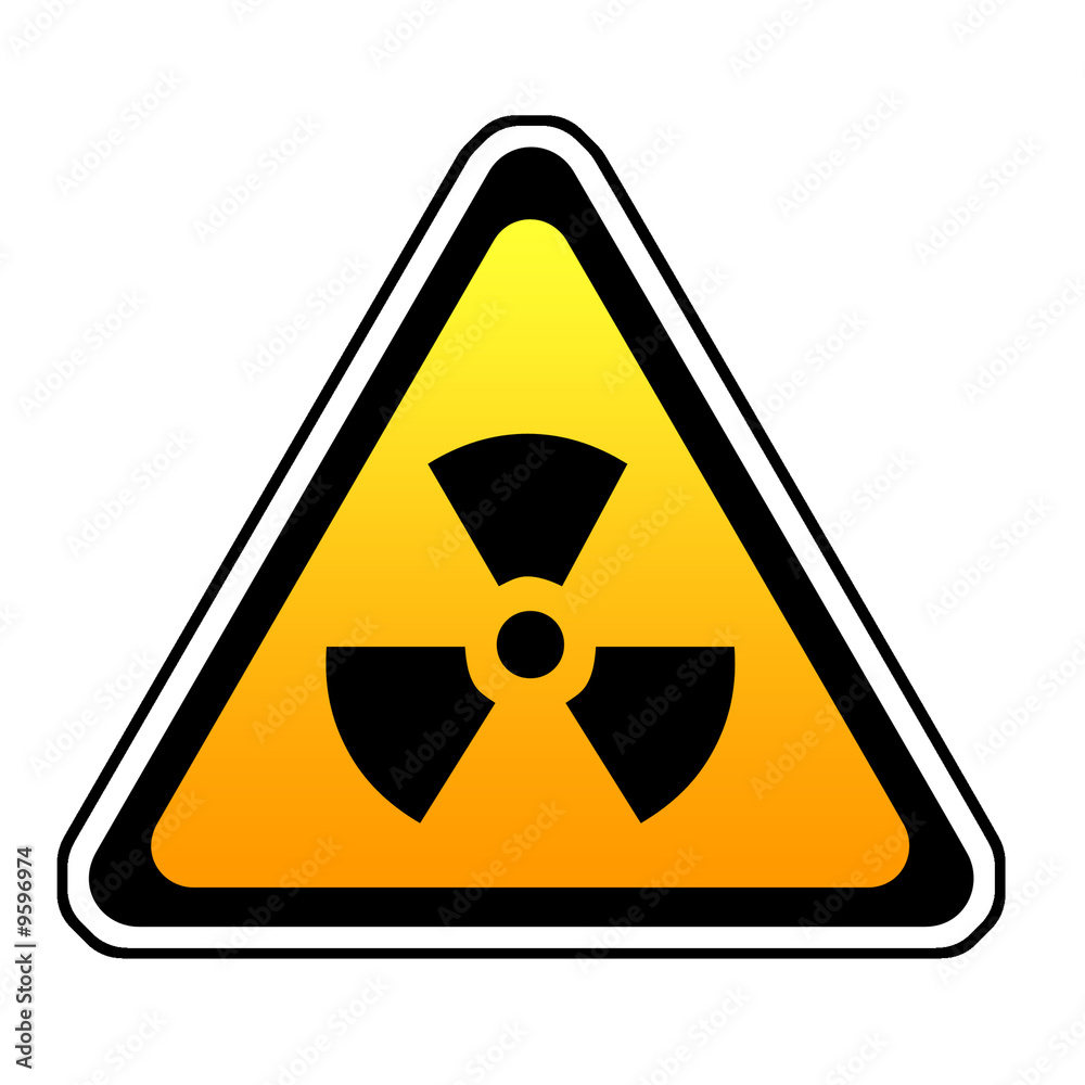 Radiation Warning Sign, Radio-Active Symbol, White Background Radiation Warning Sign, Radio-Active Symbol, White Background