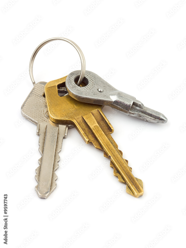 Bunch of keys isolated on white background Bunch of keys isolated on white background