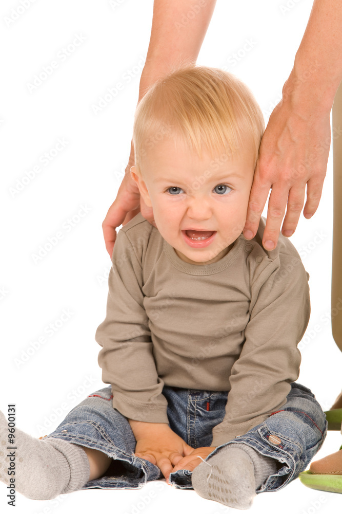 closeup portrait of emotional boy on a white background closeup portrait of emotional boy on a white background