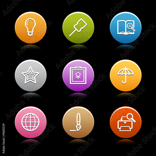 Color circle web icons, set 9