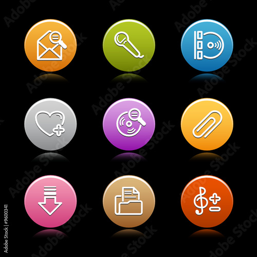 Color circle web icons, set 11