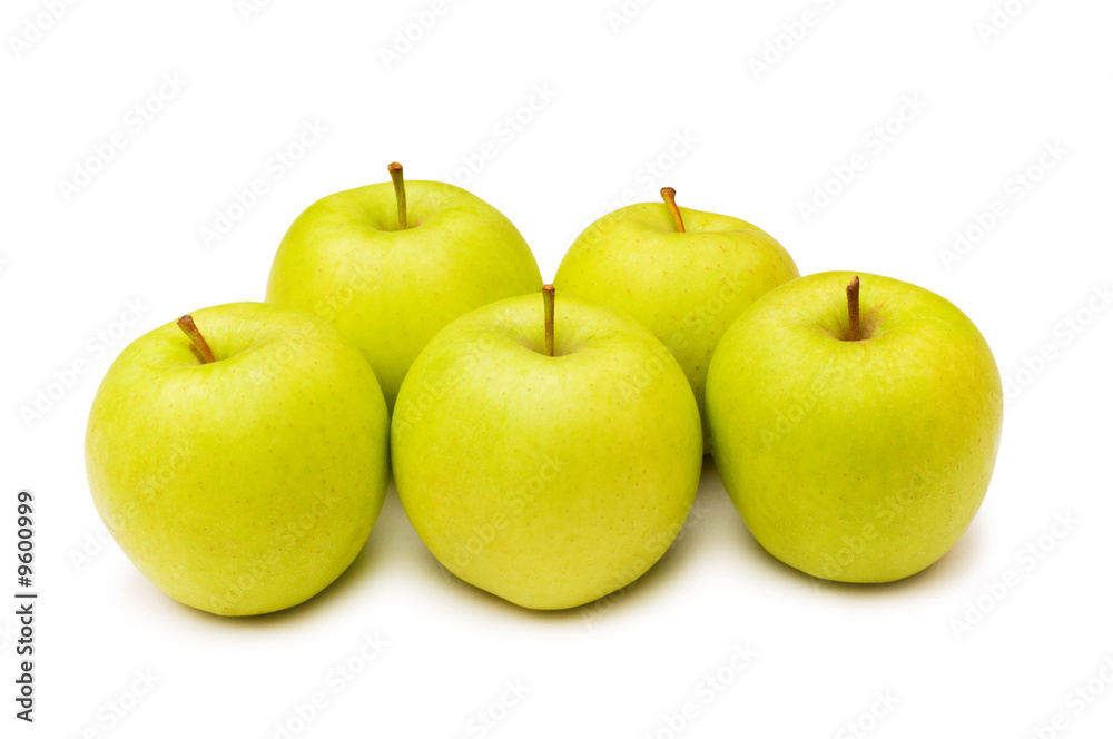 Green apples isolated on the white background Green apples isolated on the white background