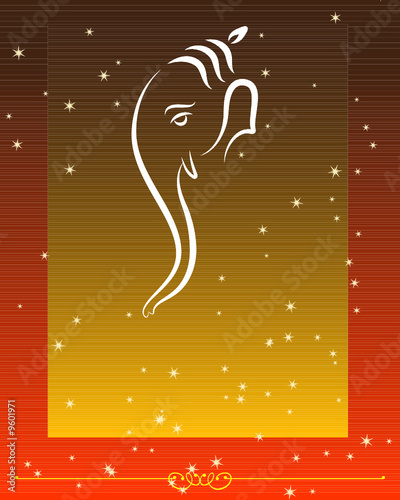 Ganesha (Elephant God) abstract background