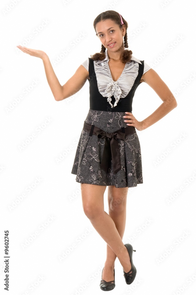 Support. Beautiful woman on a white background. Support. Beautiful woman on a white background.