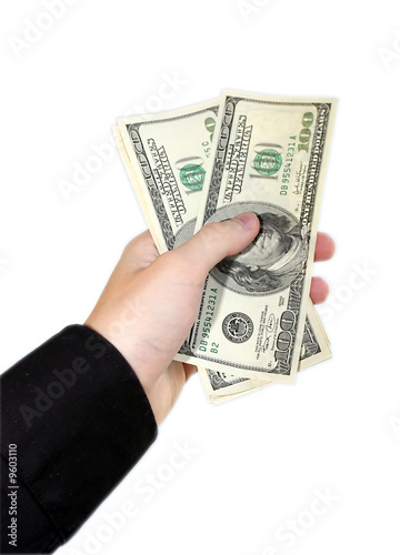 hand with dollars