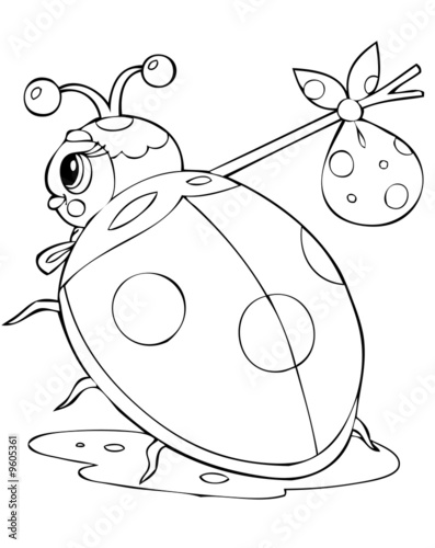 Illustration ladybird traveller