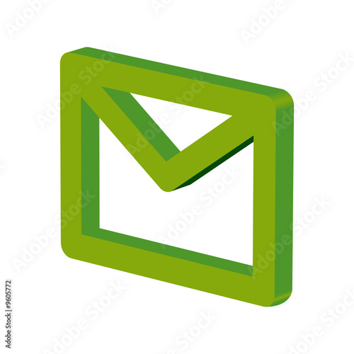 Enveloppe verte en 3D