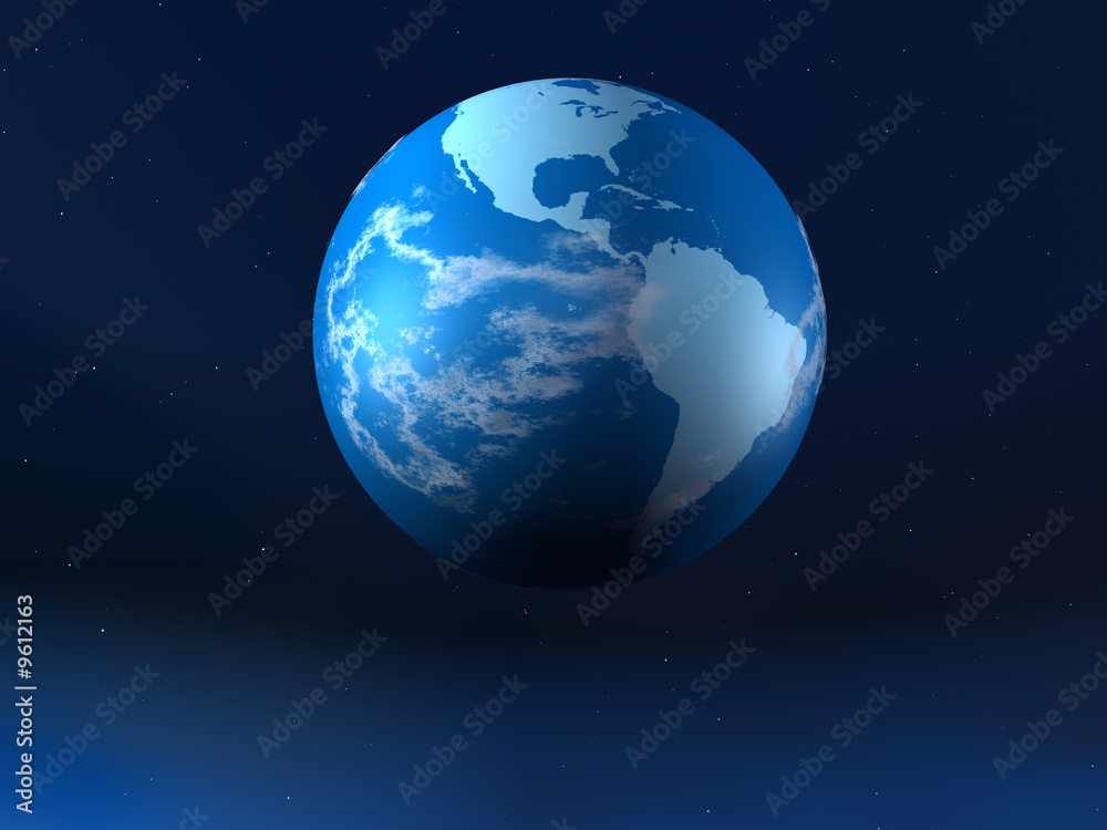 The planet the earth is dark background