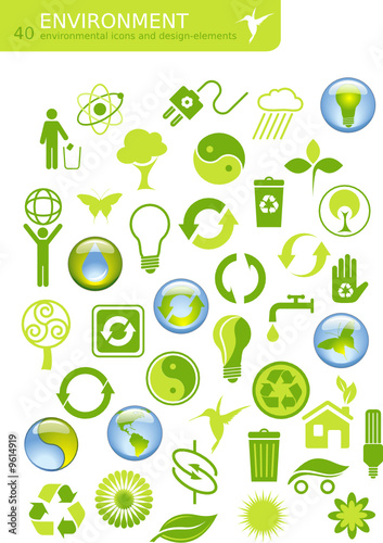 40 environmental icons and design elements