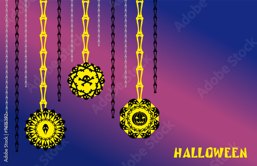 the halloween vector bones pumpkin and ghost