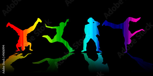 danseurs multicolores