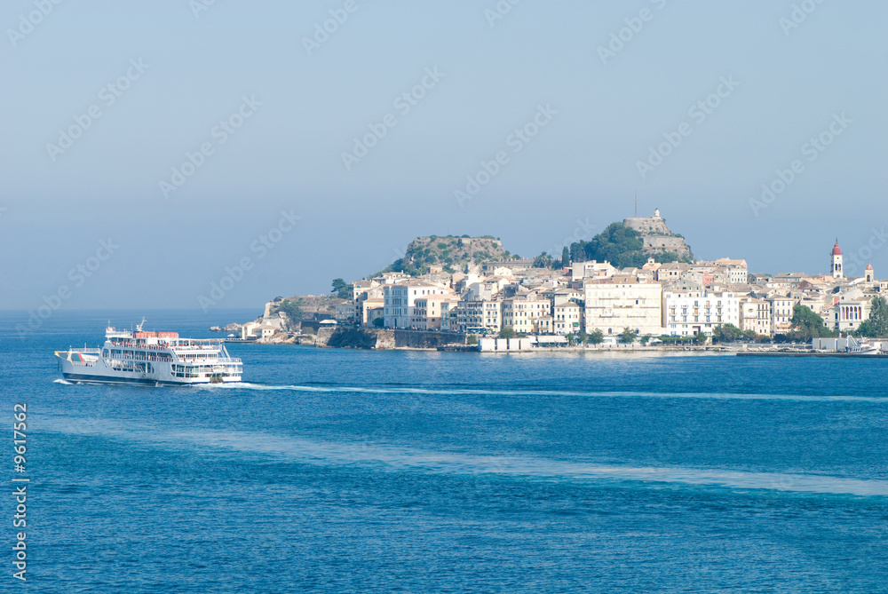view of the coastline of of Corfu