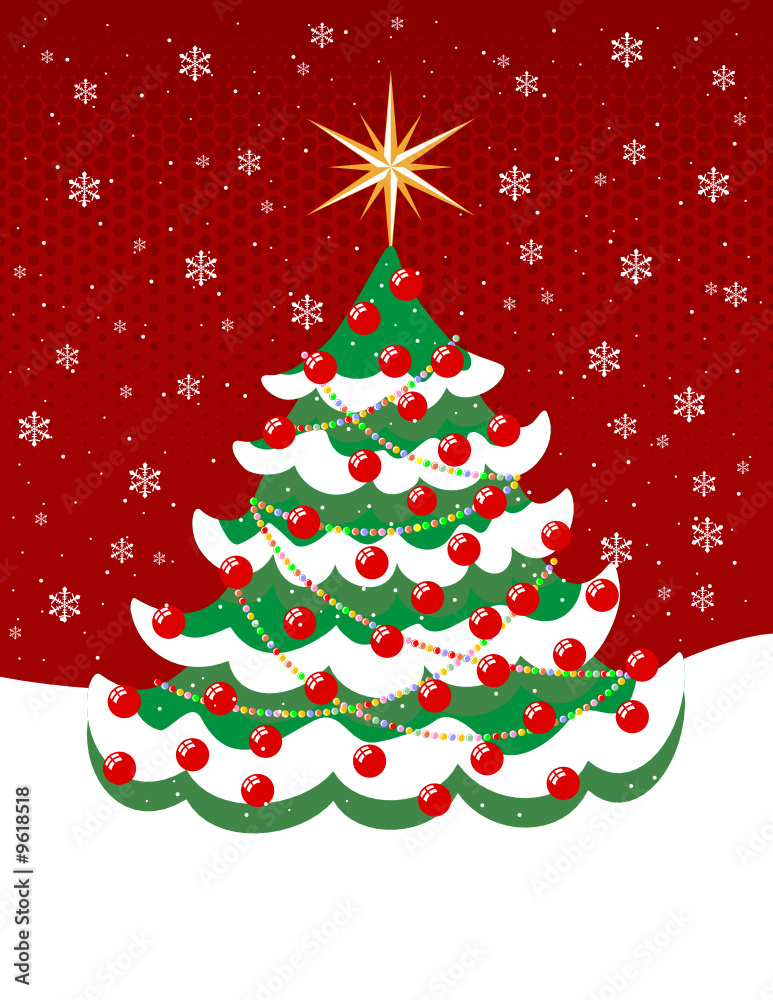 christmas tree greeteng card
