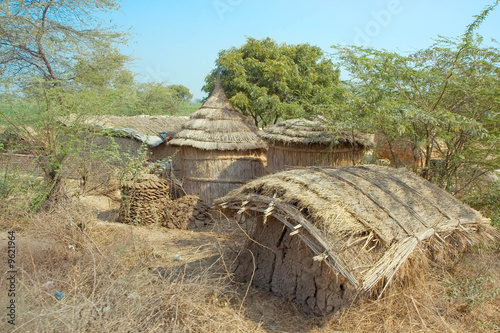 Hut in poor village in india