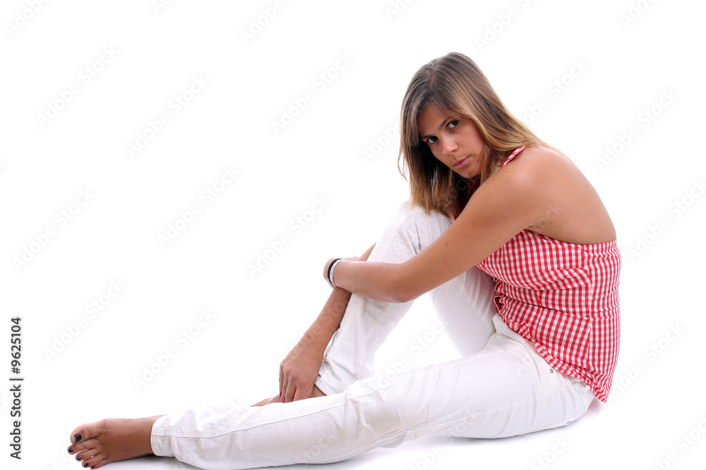 Portrait of a very Attractive woman, isolated in white