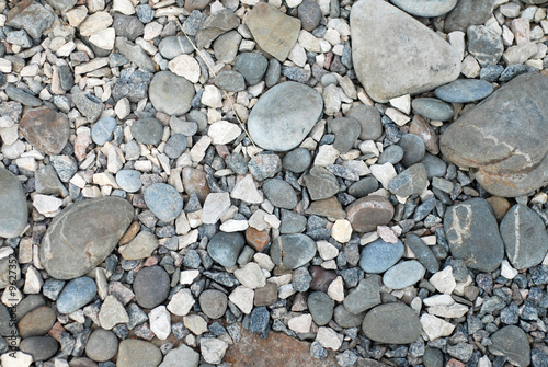 Picture of the heap of difference grey river stones