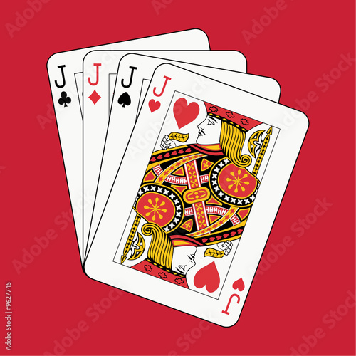 Jacks poker on red photo