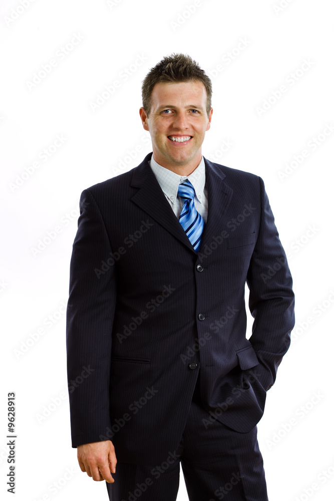 Happy businessman smiling, isolated on white. Happy businessman smiling, isolated on white.