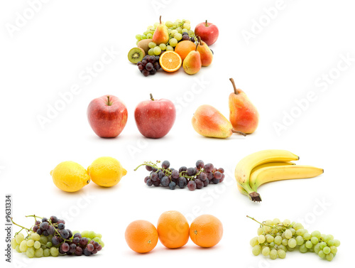 fruit pyramid studio isolated over white