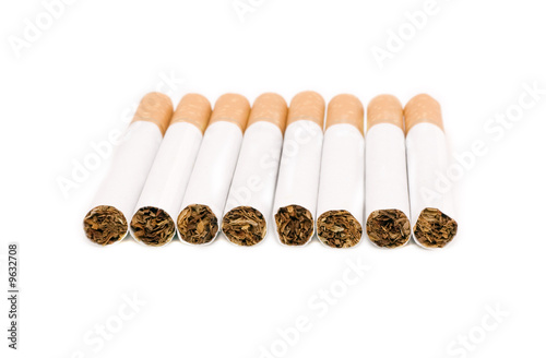 Cigarettes over white