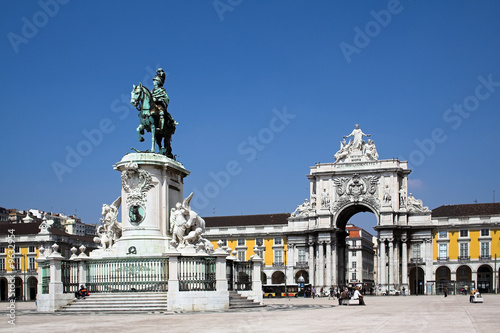 View of the Commerce Square (Praça do Comercio) in Lisbon