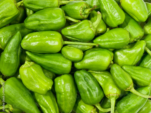 Green peppers background. Healthy eating series