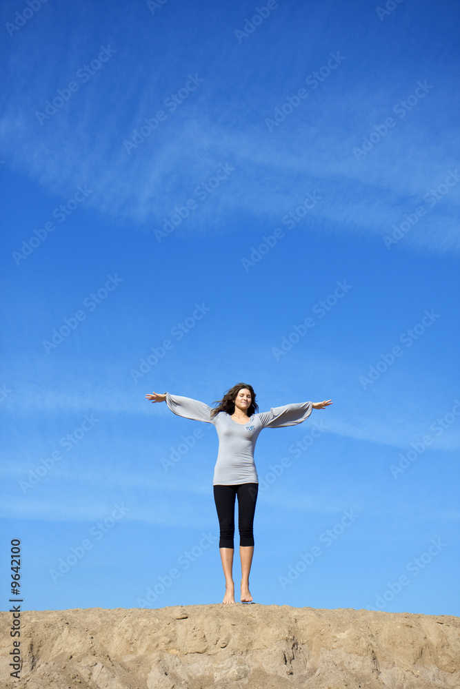 Girl against the backdrop of the sky Girl against the backdrop of the sky