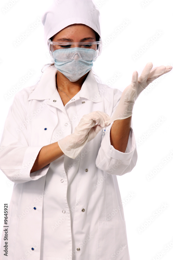White rubber gloves White rubber gloves
