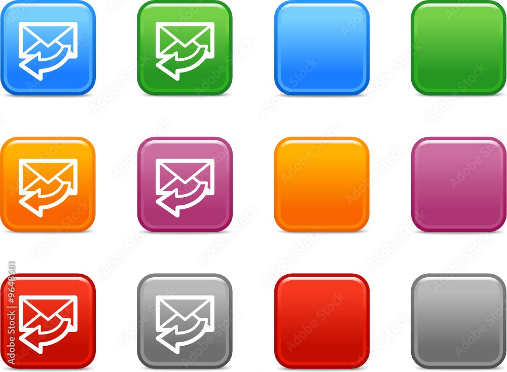 Color buttons with e-mail icon 4 Color buttons with e-mail icon 4