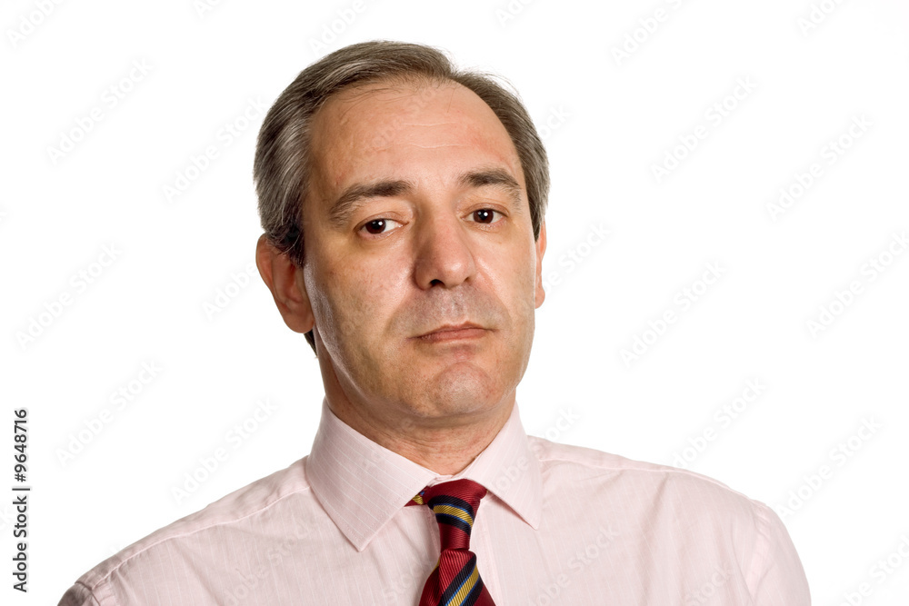 mature business man portrait in white background mature business man portrait in white background