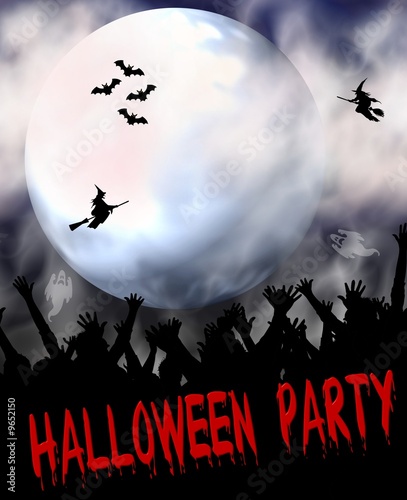 halloween party plakat - vollmond