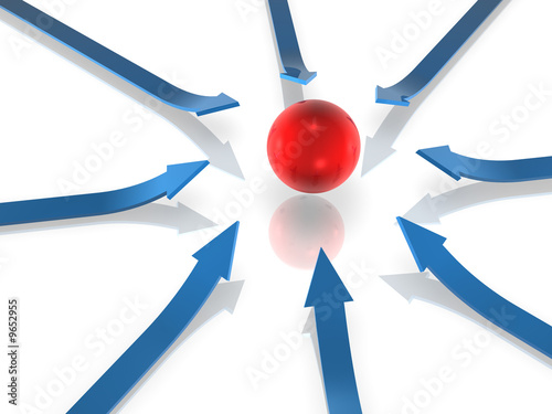 3D Render. Business Concept: Objectives.
