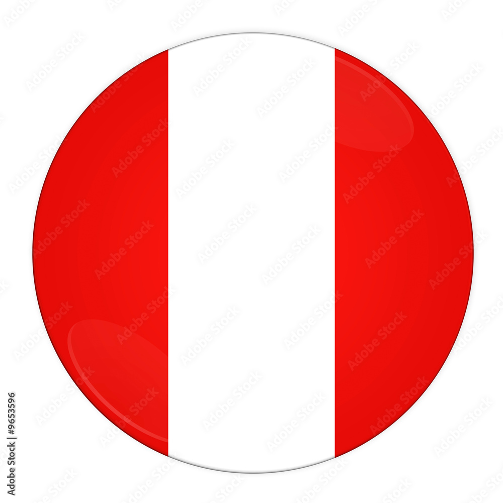 Abstract illustration: button with flag from Peru country Abstract illustration: button with flag from Peru country