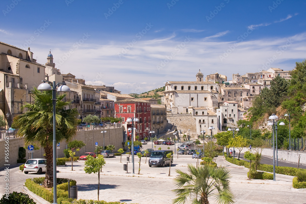 typical architecture detail of old sicilian town