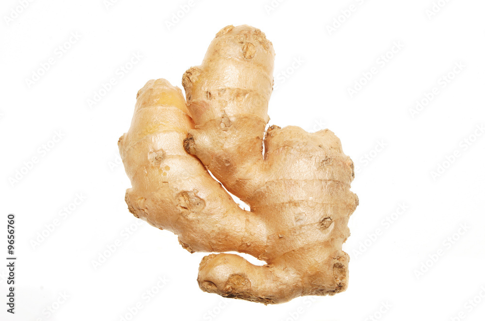 A piece of root ginger isolated on white A piece of root ginger isolated on white