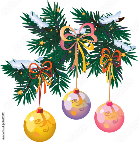 New Year tree and balls