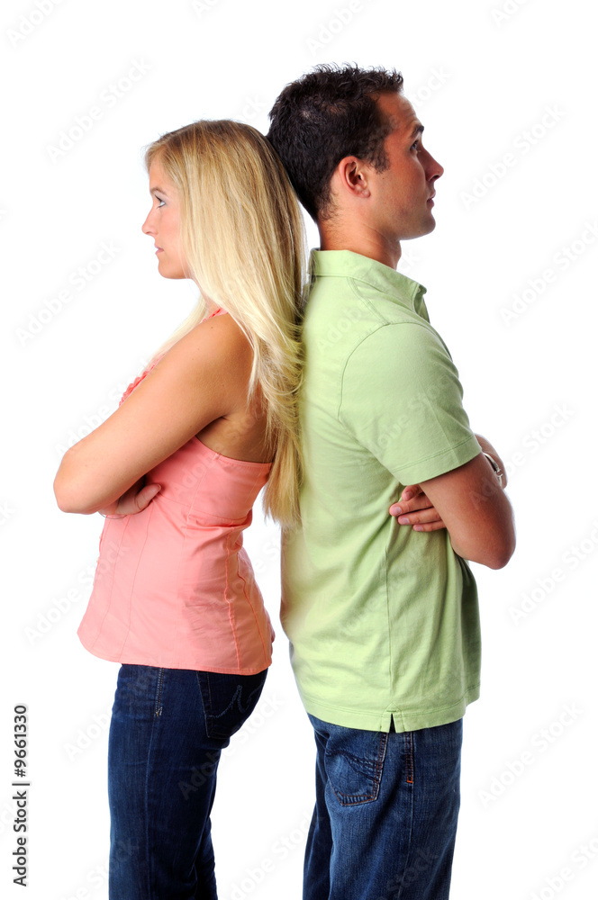 Young woman and man having relational problems Young woman and man having relational problems