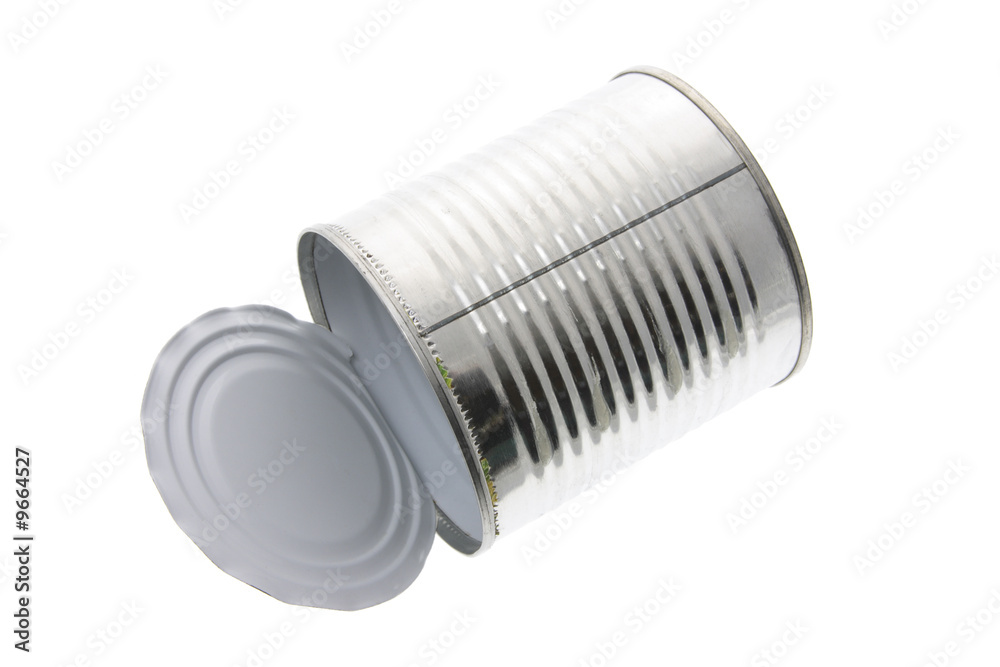 Empty Tin Can on Isolated White Background Empty Tin Can on Isolated White Background