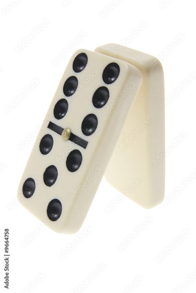 Two Dominoes on Isolated White Background Two Dominoes on Isolated White Background