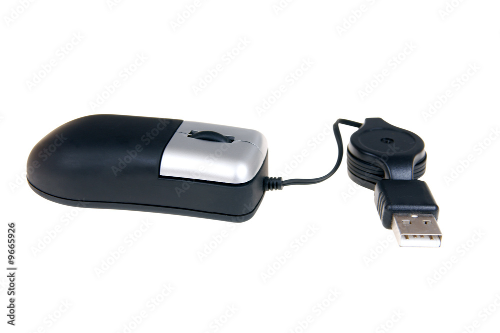 Small black mobile computer mouse isolated on white ackground Small black mobile computer mouse isolated on white ackground