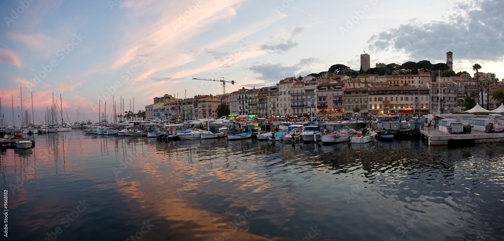The beautiful Cannes after sunset